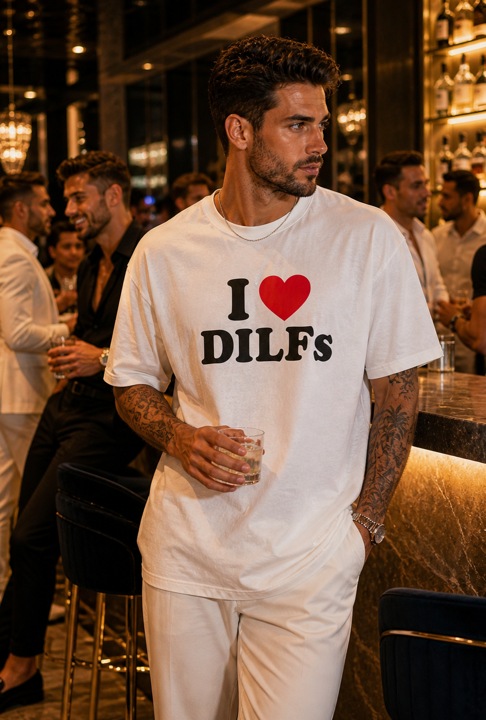 I ♥️ DILFS T-Shirt weiß