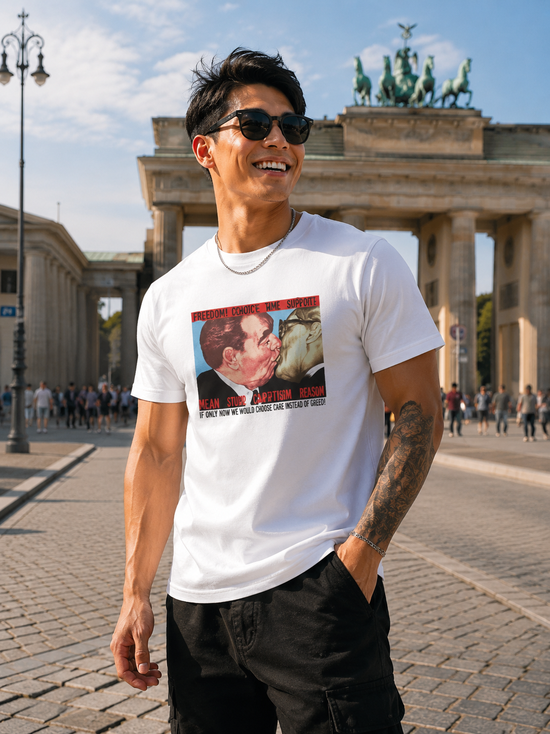 Bruder Kuss T-Shirt weiß