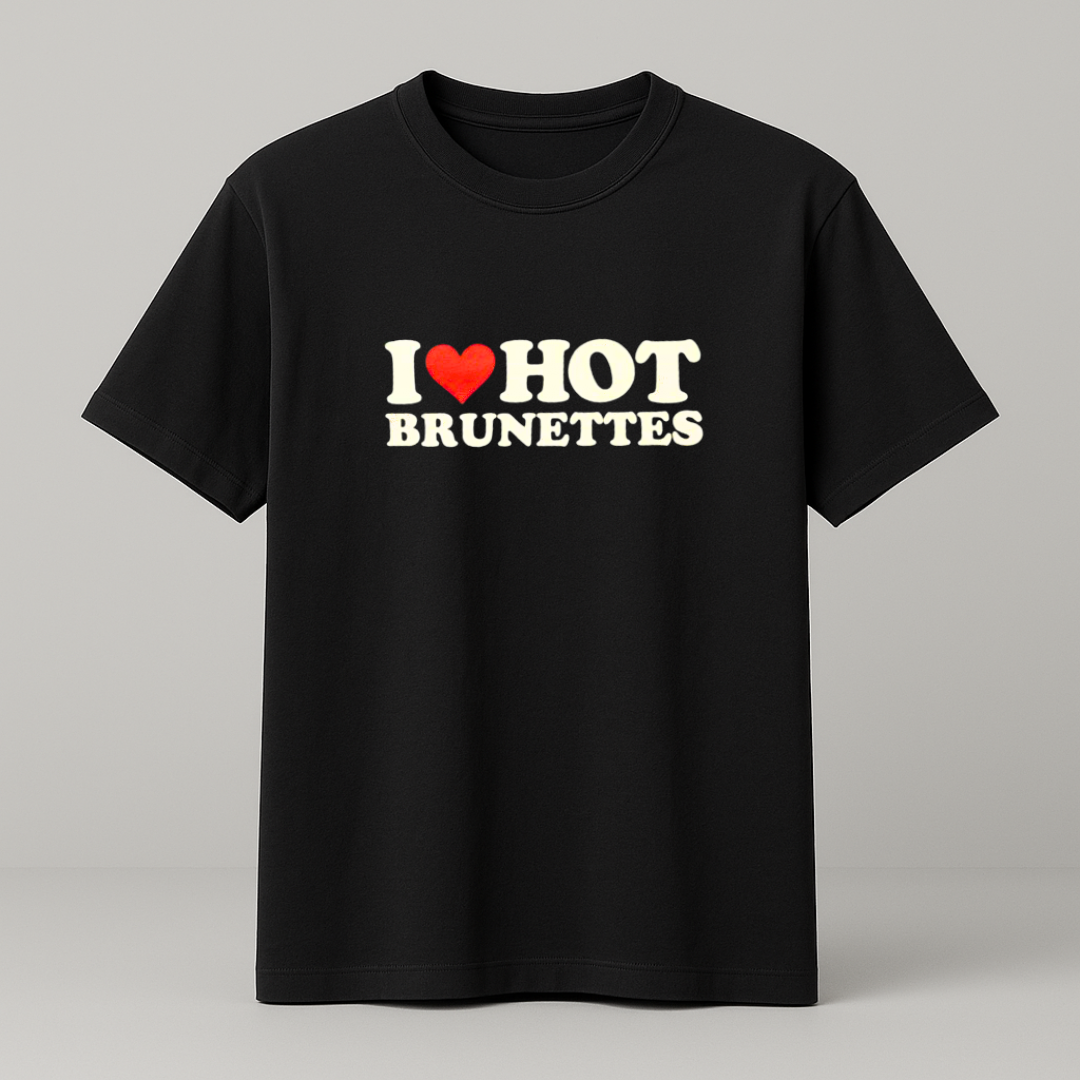 I ♥️ HOT BRUNETTES T-Shirt schwarz