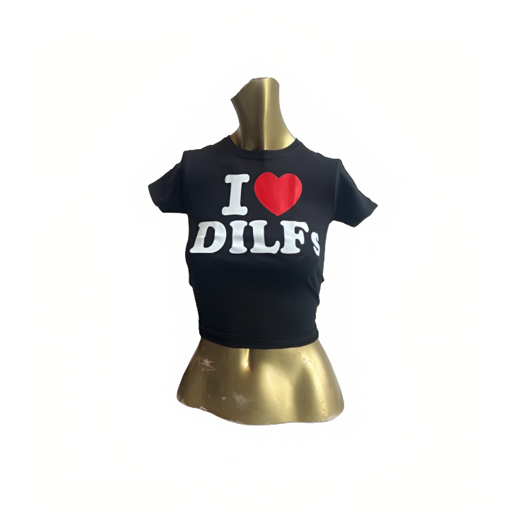 I ♥️ Dilfs Crop-Top schwarz