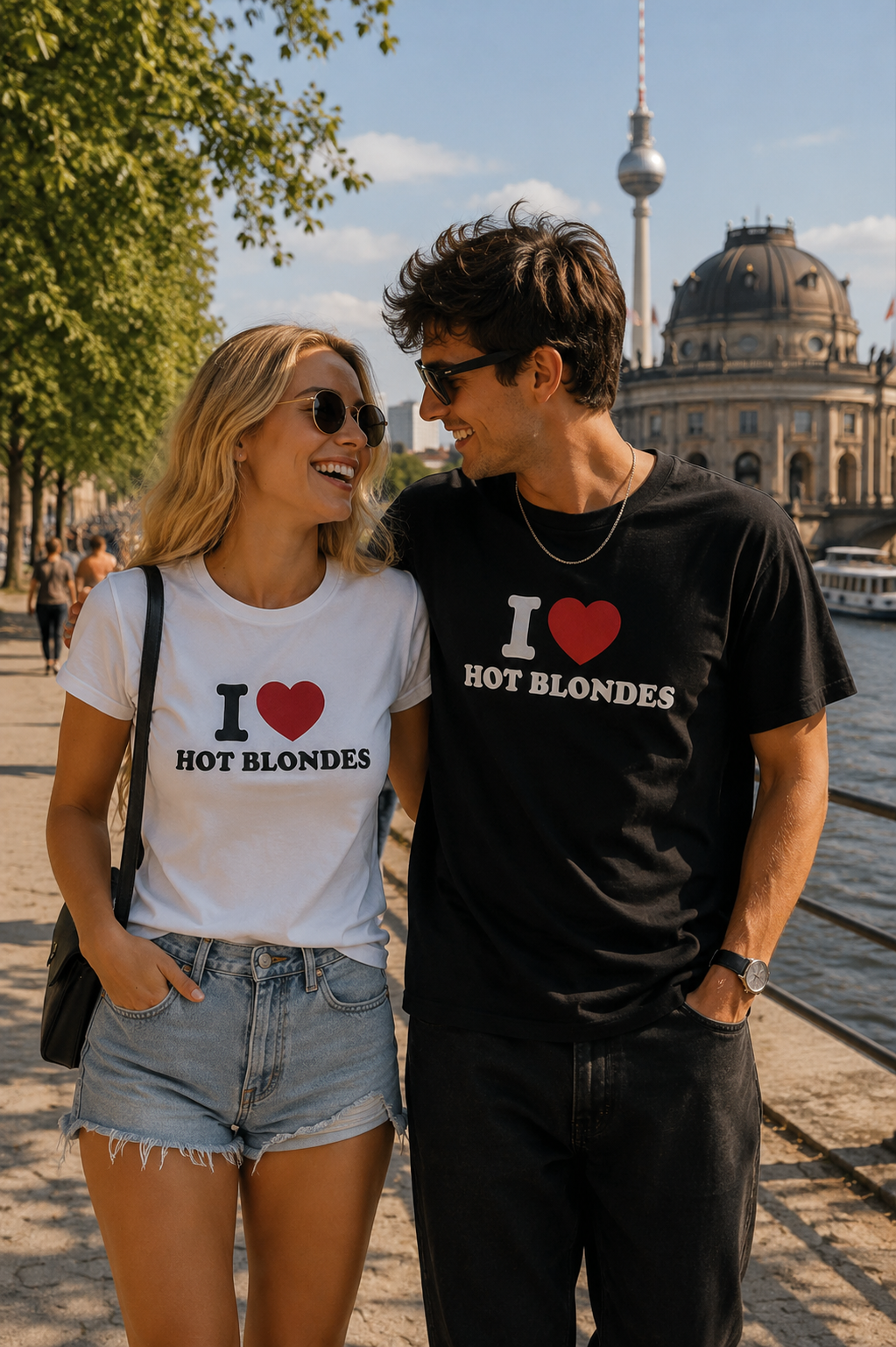 I ♥️ HOT BLONDS Crop-Top schwarz