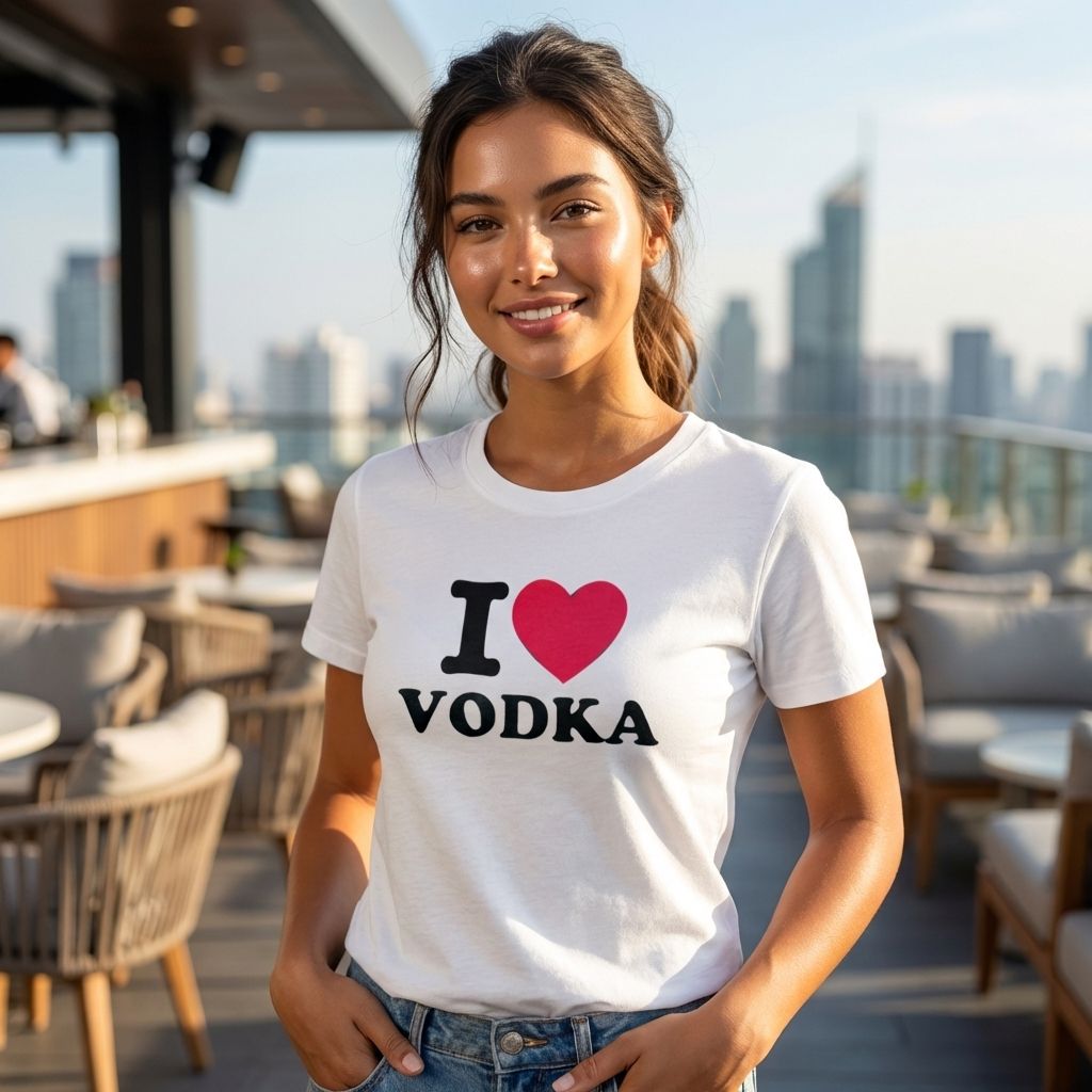 I ♥️ VODKA T-Shirt wieß