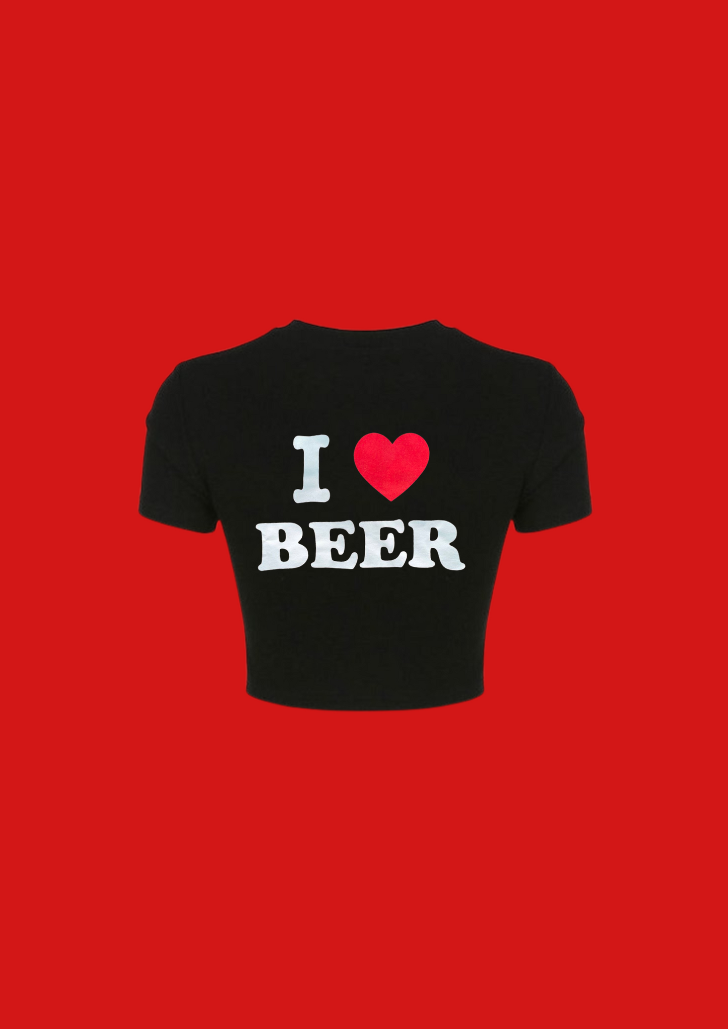 I ♥️ BEER Crop-Top schwarz