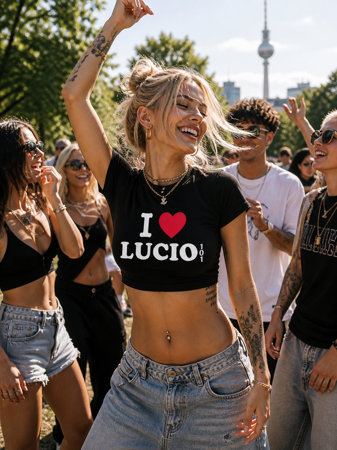 I ♥️ LUCIO Crop-Top schwarz
