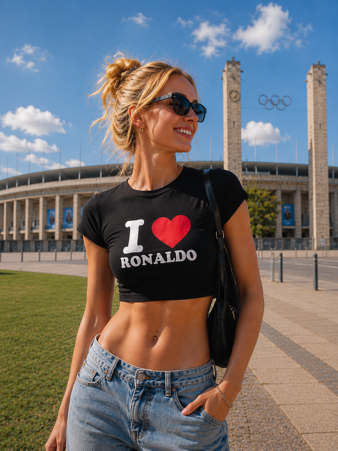 I ♥️ RONALDO Crop-Top schwarz