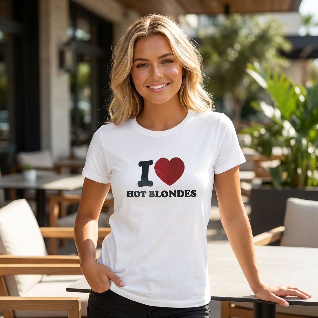 I ♥️ HOT BLONDES T-Shirt (weiß)