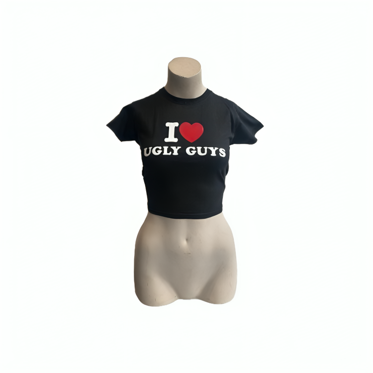 I ♥️ UGLY GUYS Crop-Top schwarz