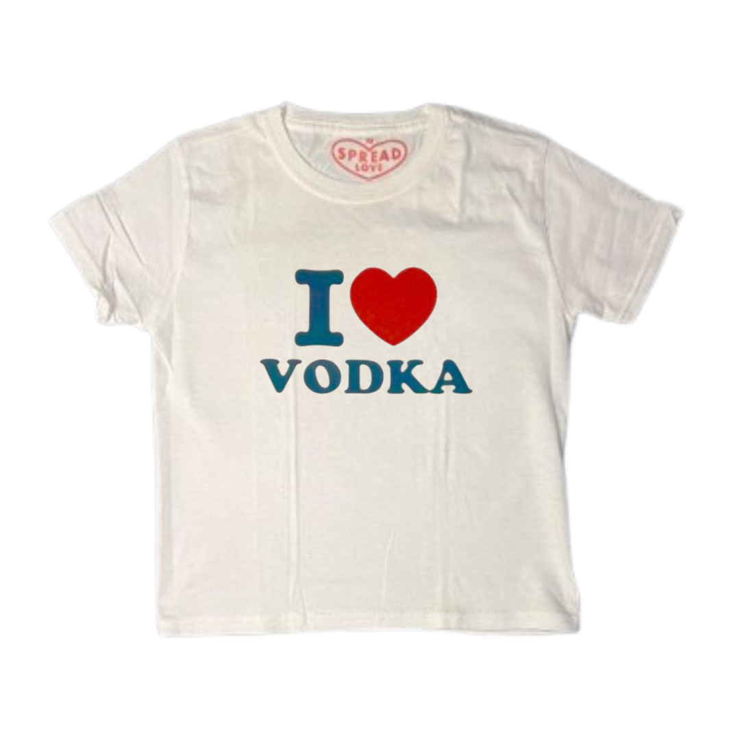 I ♥️ VODKA Crop-Top weiß