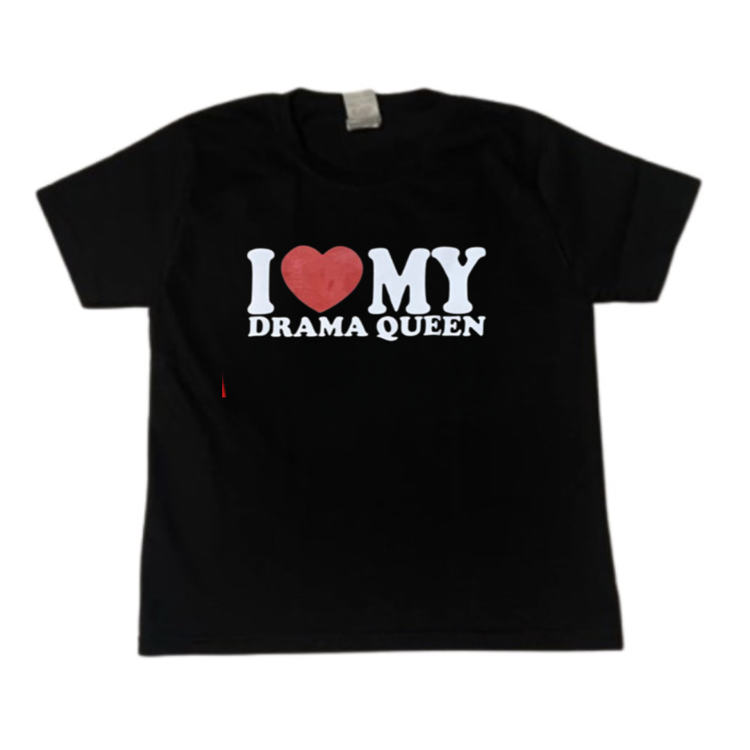 I ♥️ MY DRAMA QUEEN Crop-Top schwarz