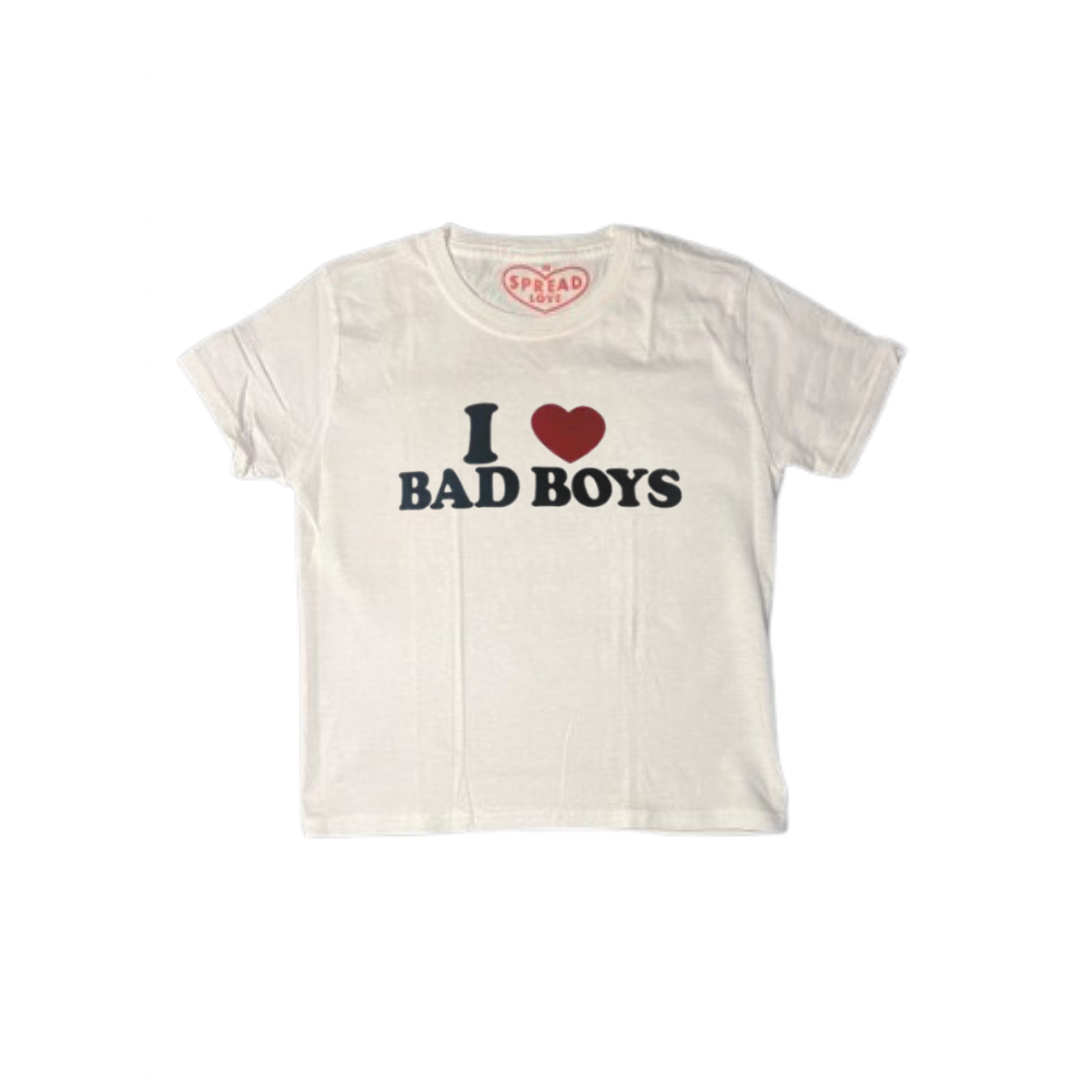 I ♥️ BAD BOYS Crop-Top weiß