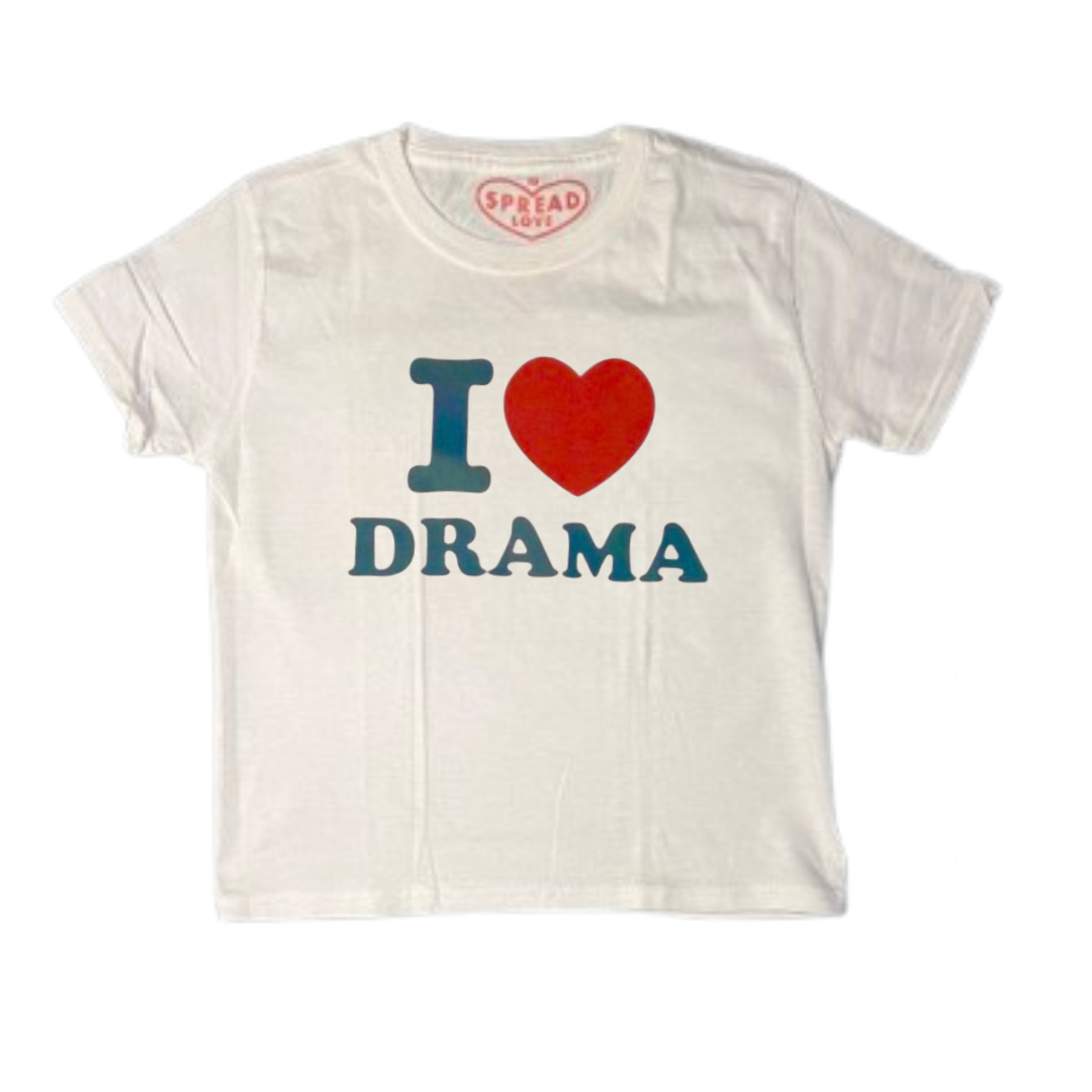 I ♥️ DRAMA Crop-Top weiß