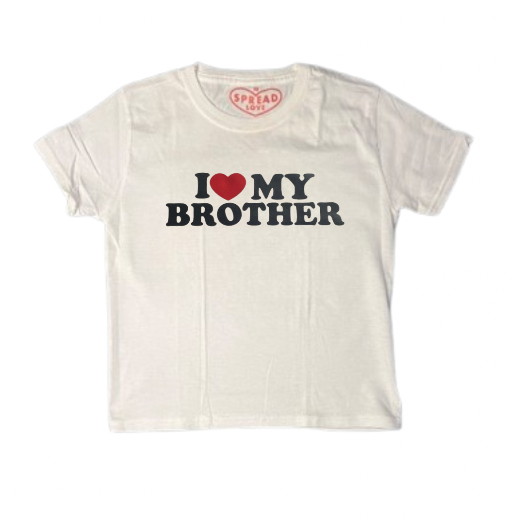 I ♥️ MY BROTHER Crop-Top weiß