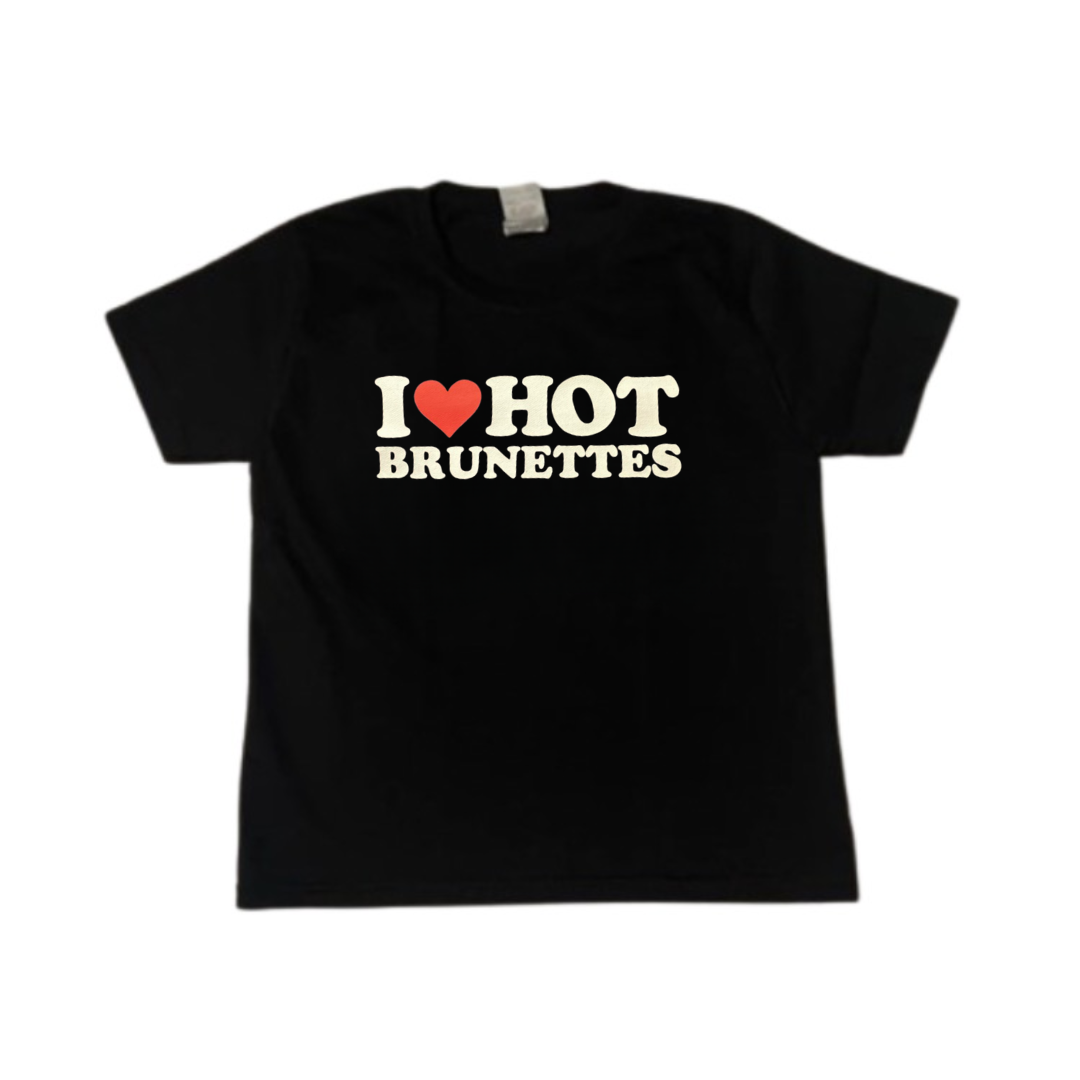 I ♥️ HOT BRUNETTES Crop-Top schwarz