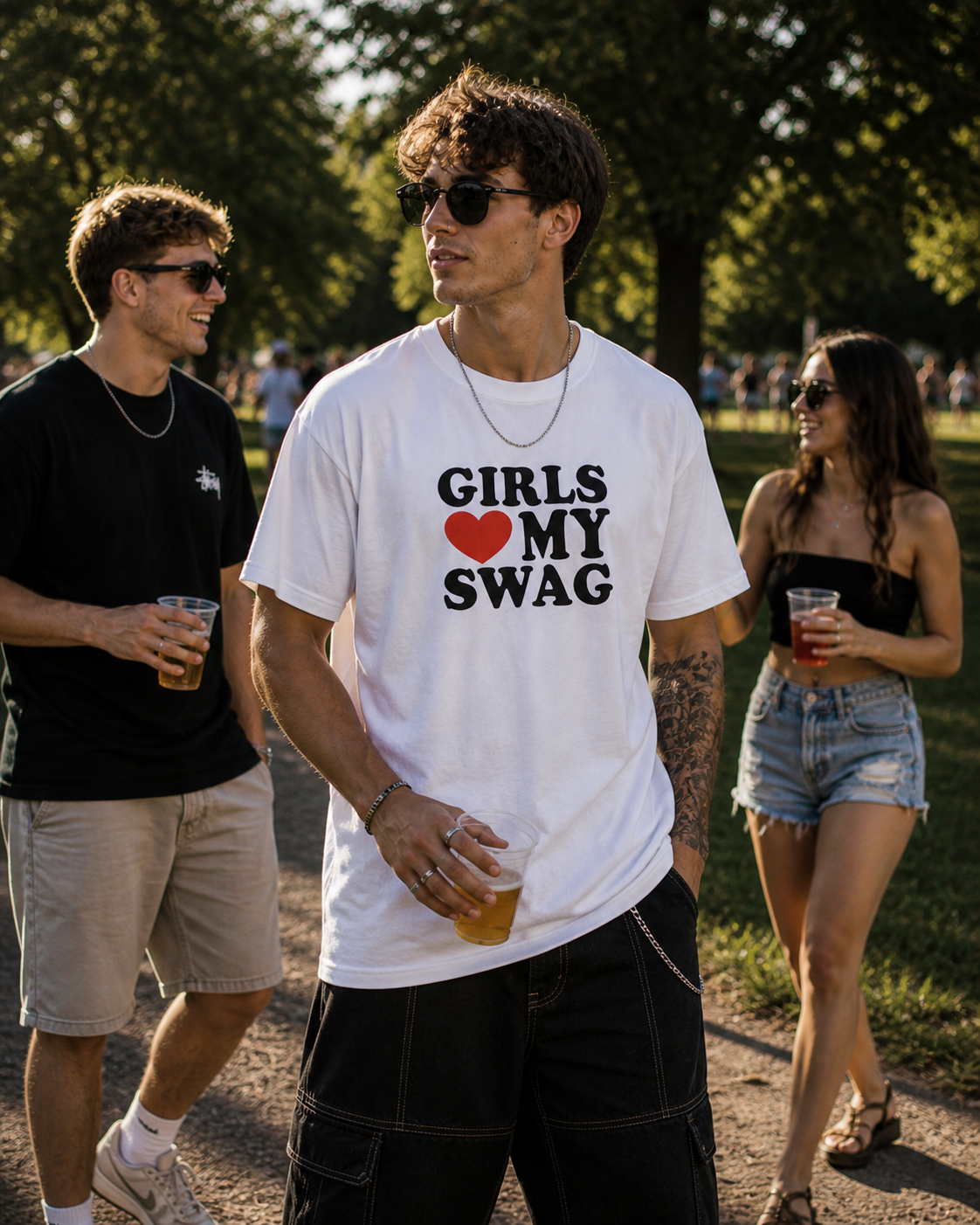 GIRLS ♥️ MY SWAG T-Shirt weiß