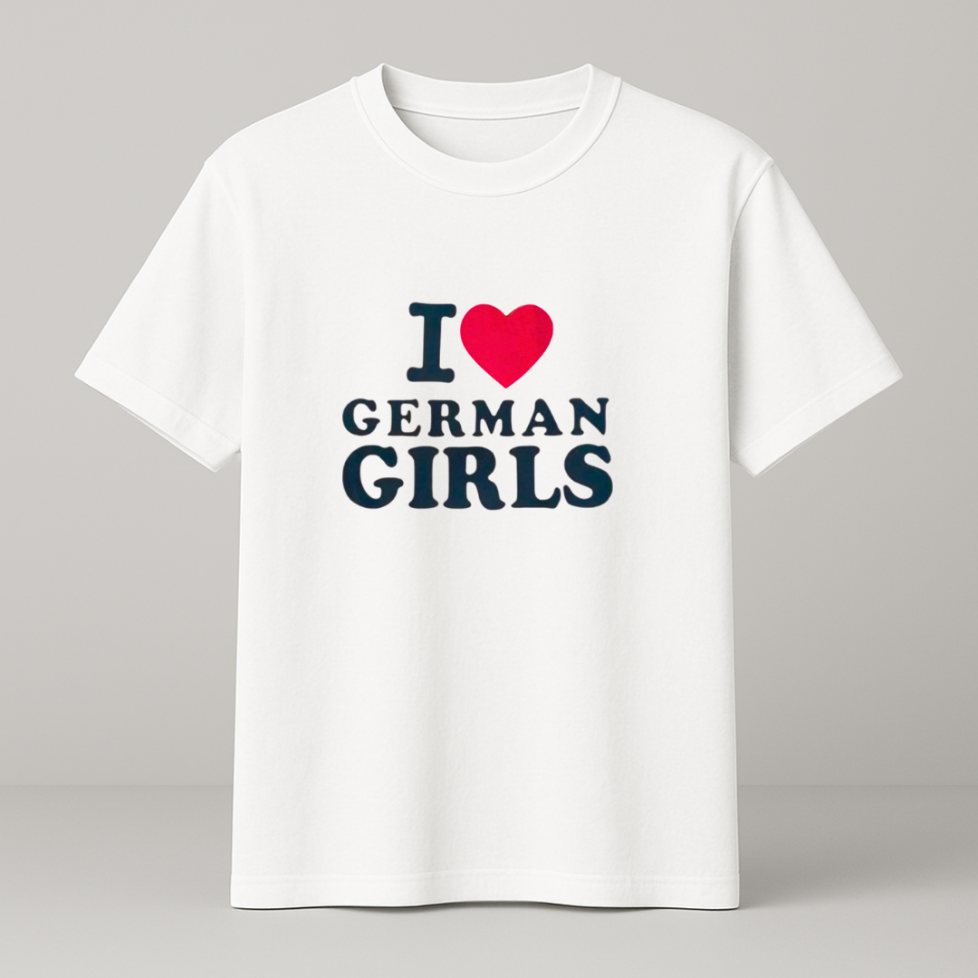 I ♥️ GERMAN GIRLS T-Shirt weiß