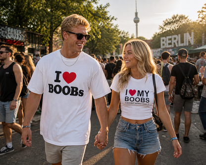 I ♥️ MY BOOBS (except when I run) Crop-Top schwarz