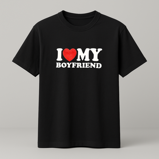 I ♥️ MY BOYFRIEND T-Shirt schwarz