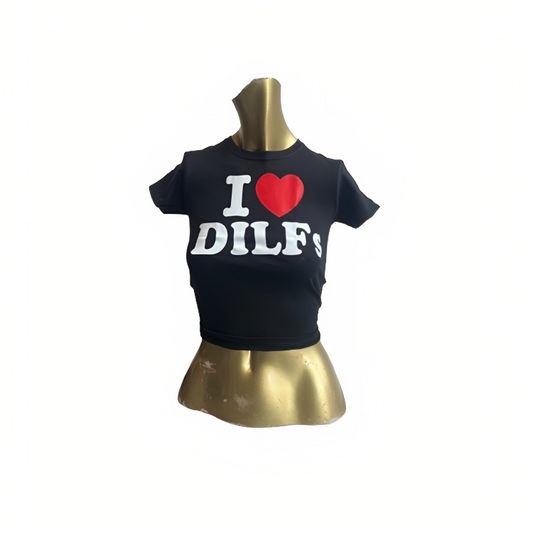 I ♥️ Dilfs Crop-Top schwarz