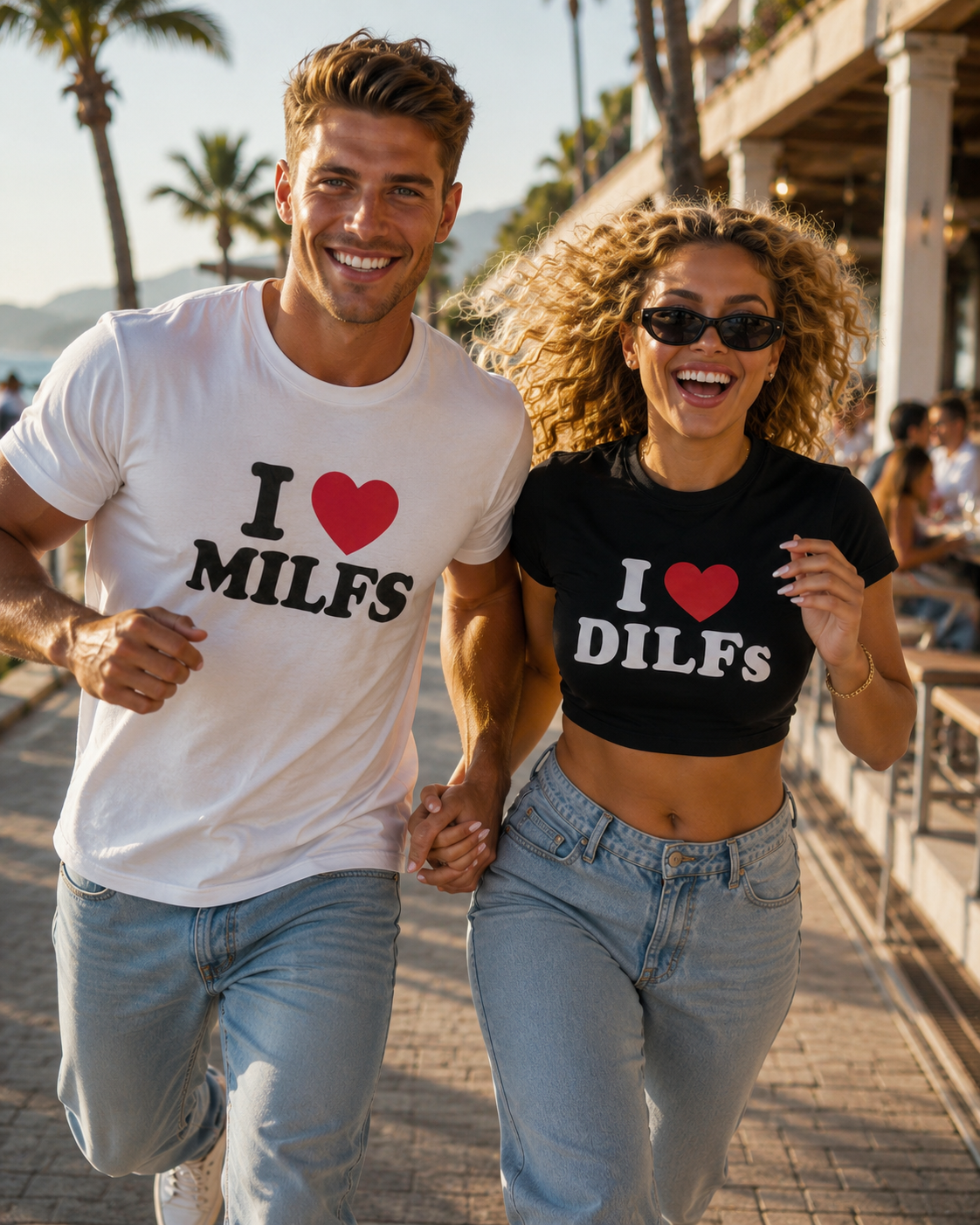 I ♥️ Dilfs Crop-Top weiß