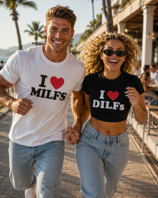 I ♥️ Dilfs Crop-Top weiß