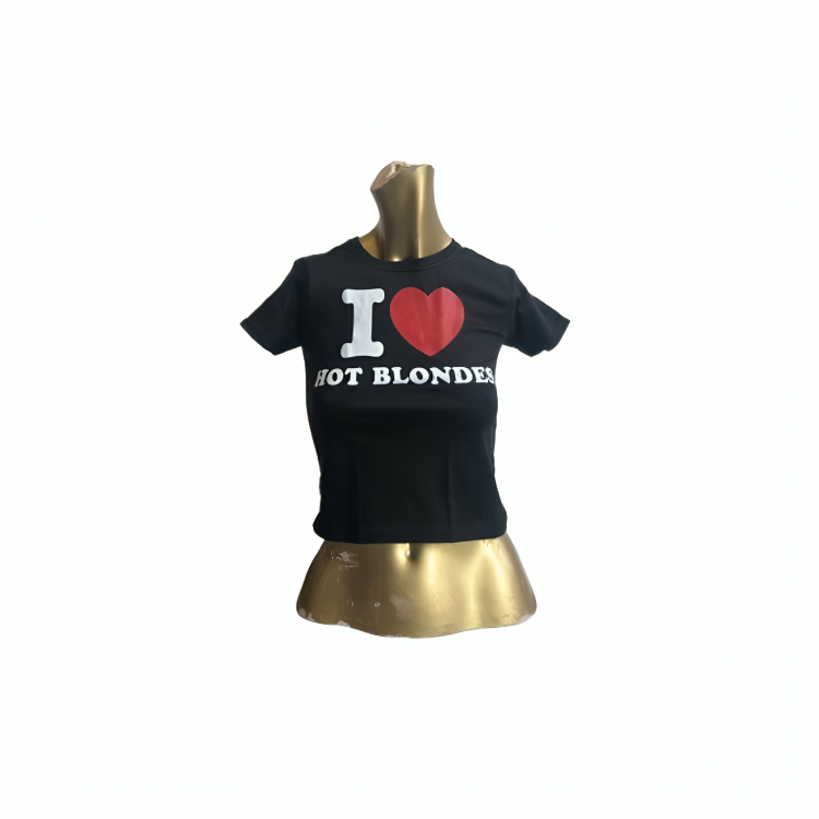 I ♥️ HOT BLONDS Crop-Top schwarz