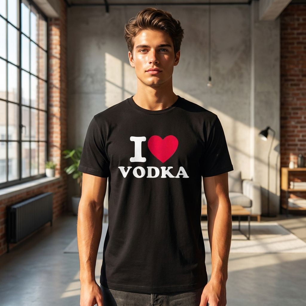 I ♥️ VODKA T-Shirt schwarz