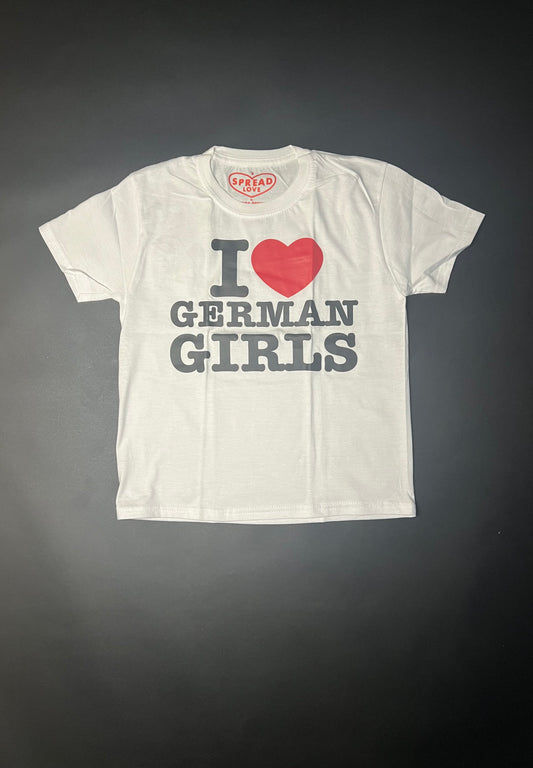 I ♥️ GERMAN GIRLS Crop-Top weiß