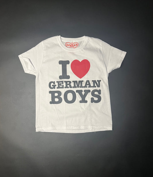 I ♥️ GERMAN BOYS Crop-Top weiß