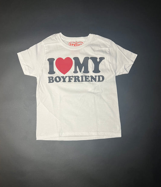 I ♥️MY BOYFRIEND Crop-Top weiß