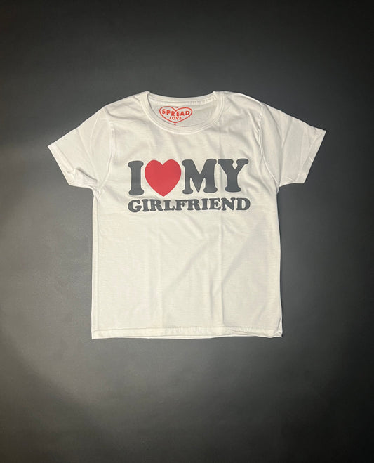 I ♥️ MY GIRLFRIEND Crop-Top weiß