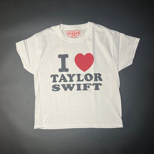 I ♥️ TAYLOR SWIFT Crop-Top weiß
