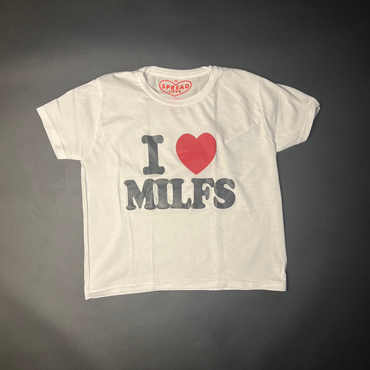 I ♥️ MILFS Crop-Top weiß