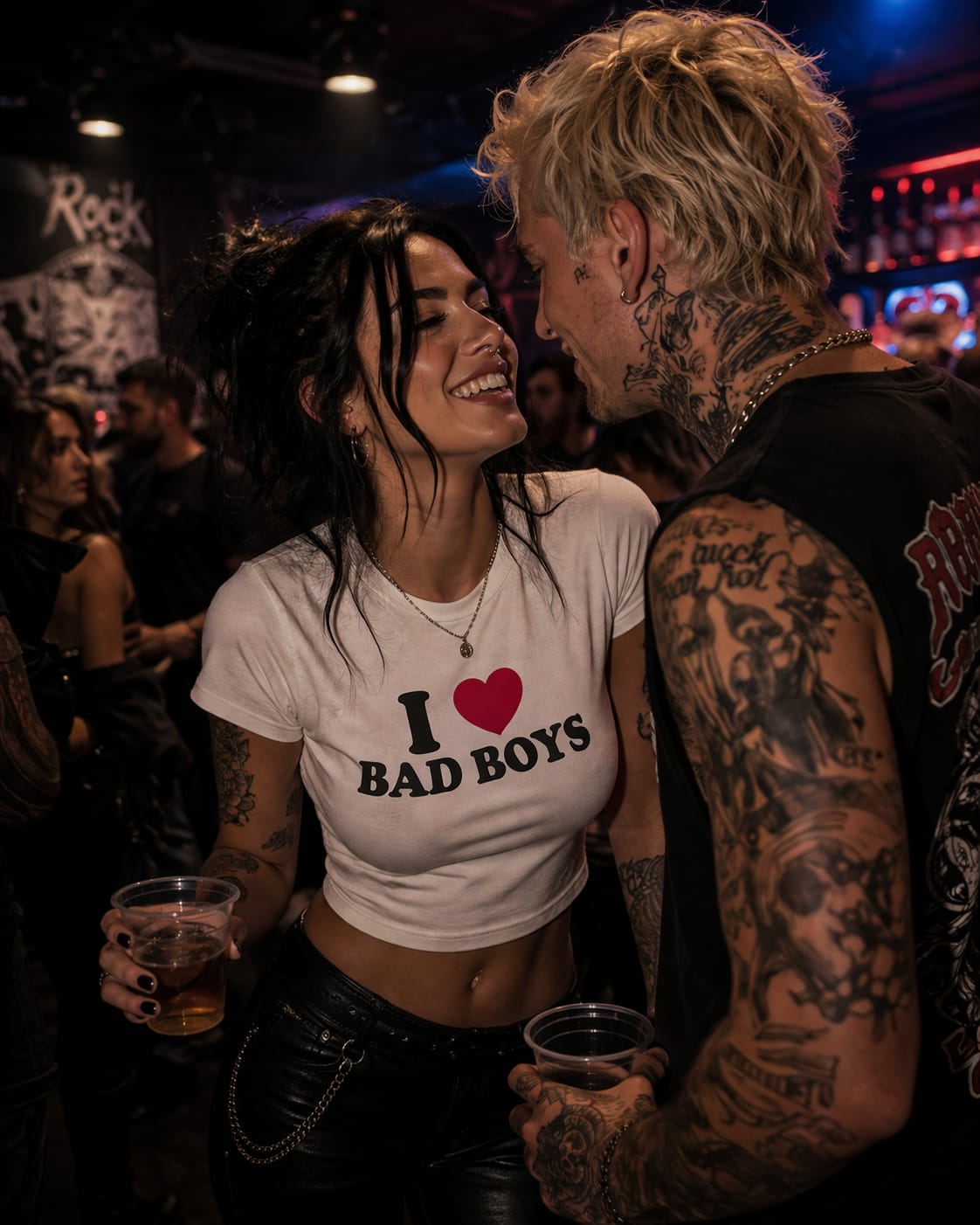 I ♥️ BAD BOYS Crop-Top weiß