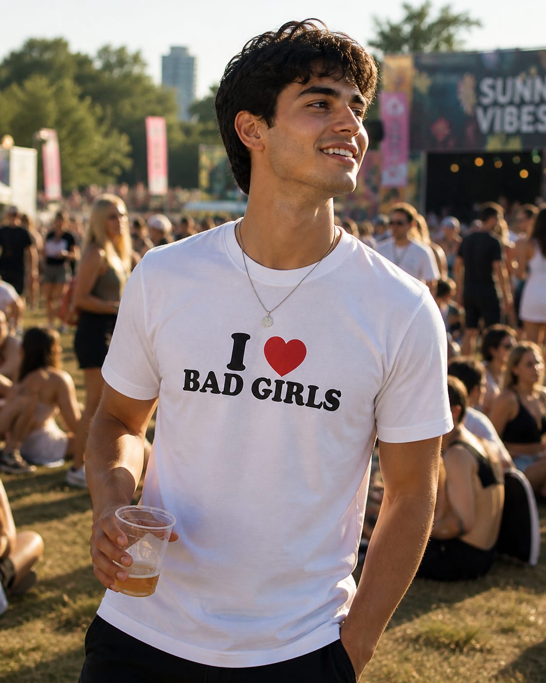 I ♥️ BAD GIRLS T-Shirt weiß