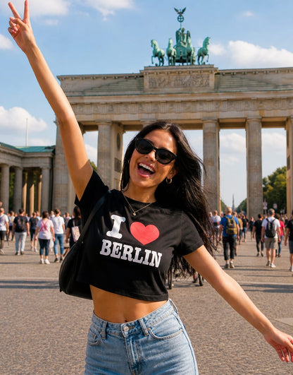 I ♥️ BERLIN Crop-Top schwarz