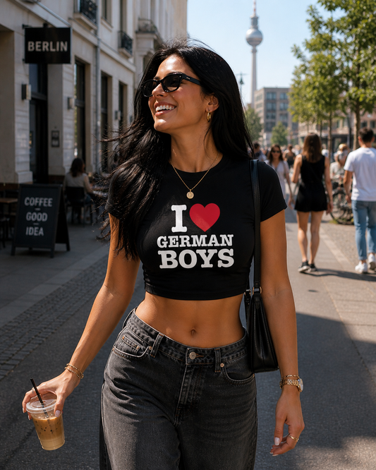 I ♥️ GERMAN BOYS Crop-Top schwarz