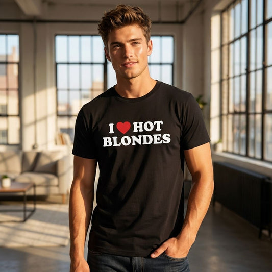 I ♥️ HOT BLONDES T-Shirt schwarz