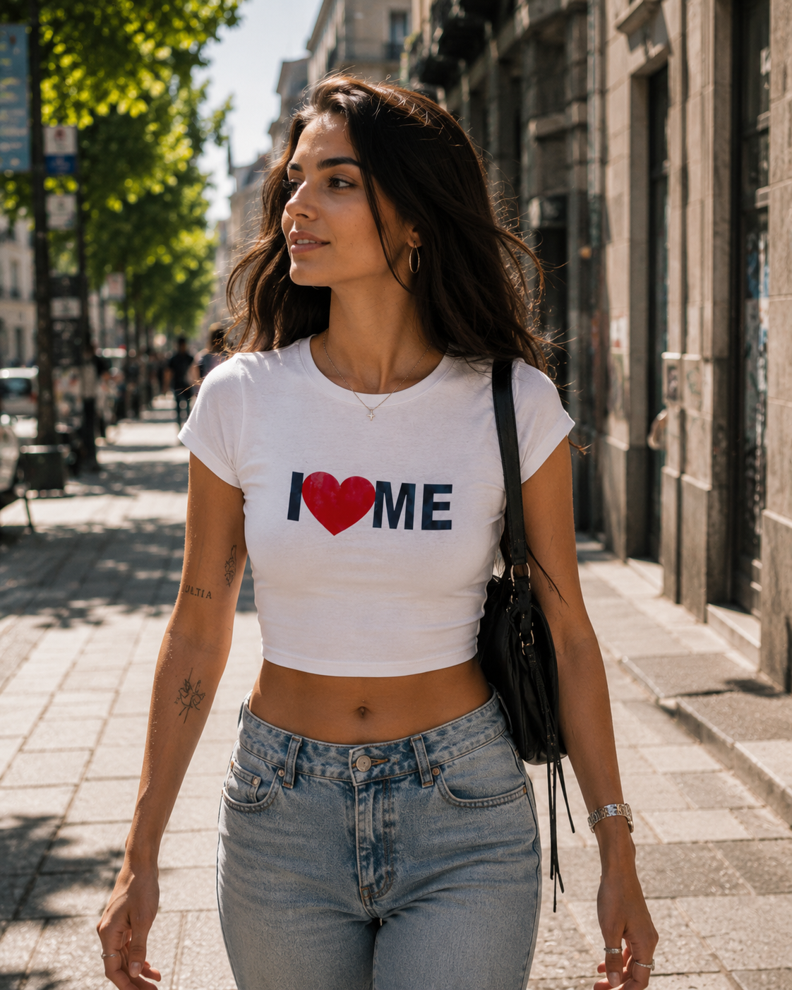 I ♥️ ME Crop-Top weiß