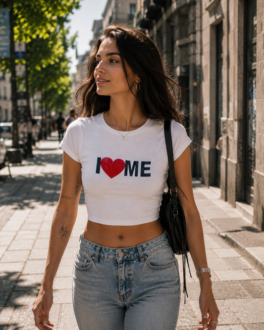 I ♥️ ME Crop-Top weiß