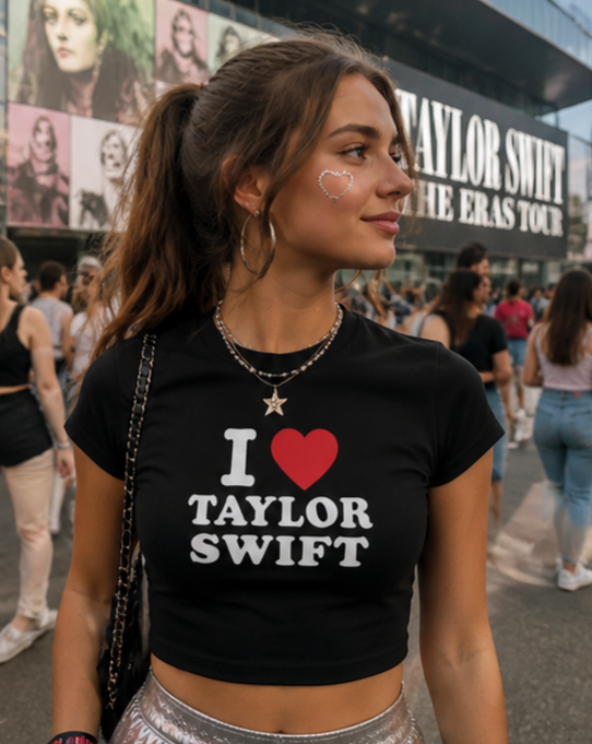 I ♥️ TAYLOR SWIFT Crop-Top schwarz