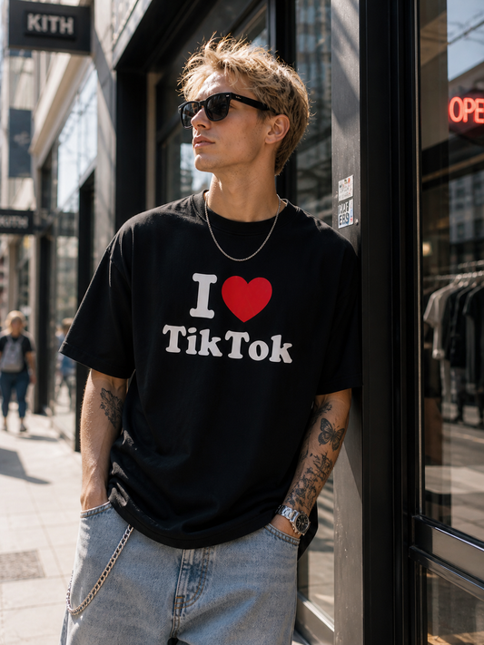I ♥️ TIK TOK T-Shirt schwarz