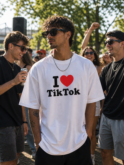 I ♥️ TIK TOK T-Shirt schwarz