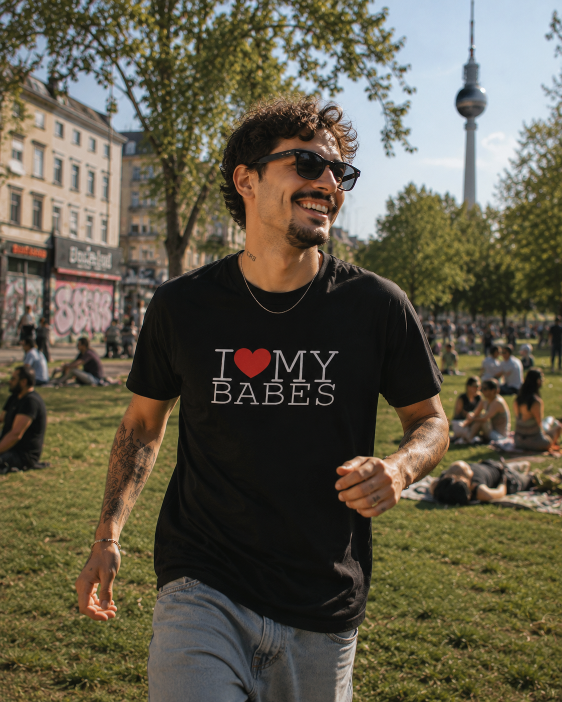 I ♥️ MY BABES T-Shirt schwarz