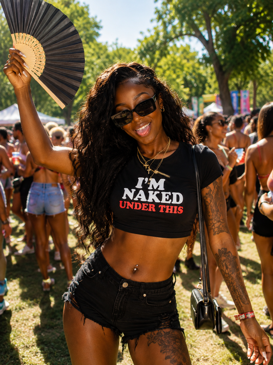 I'M NAKED UNDER THIS crop-Top schwarz