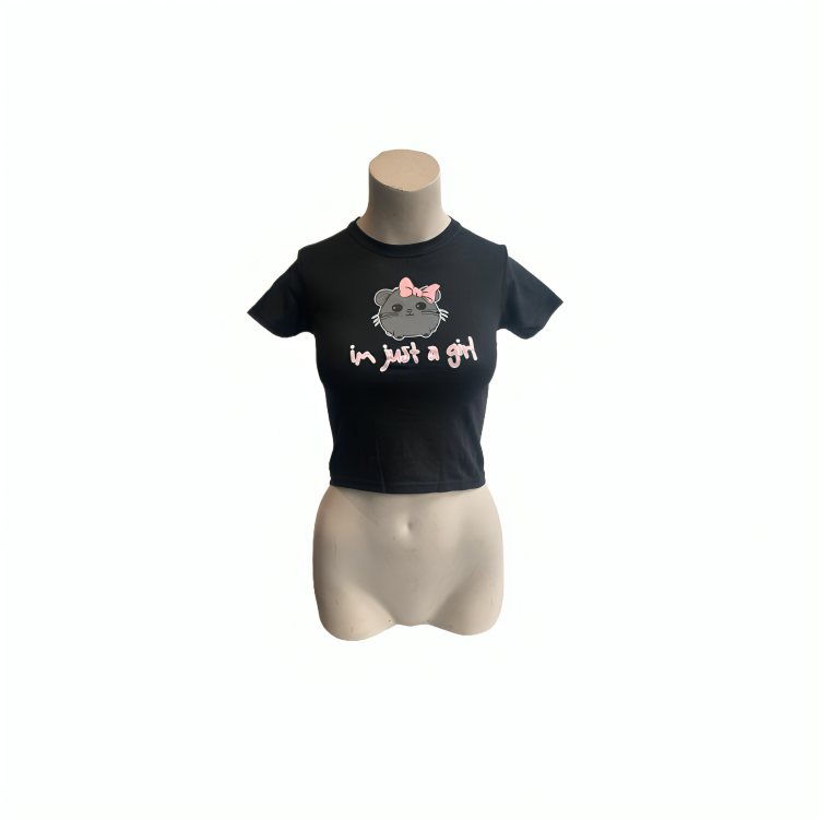 I am just a Girl Crop-Top schwarz