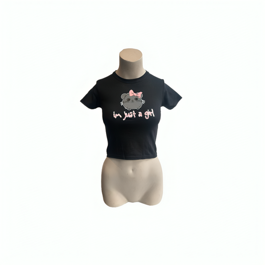 I am just a Girl Crop-Top schwarz
