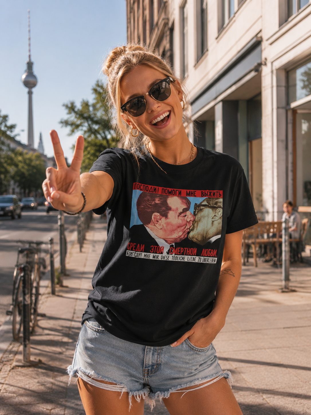 Bruder Kuss T-Shirt schwarz