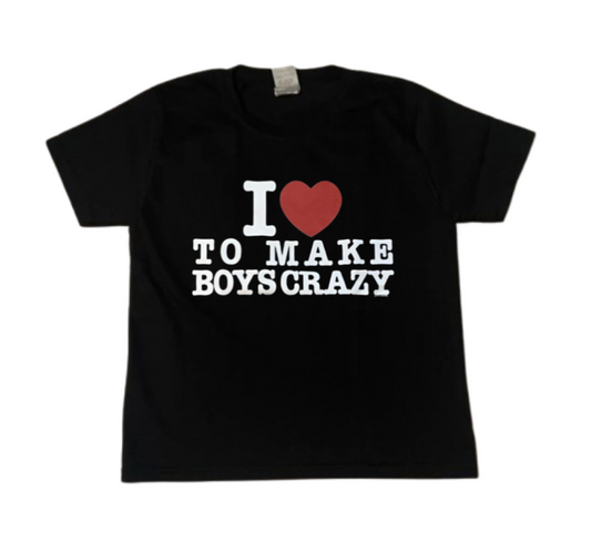 I ♥️ TO MAKE BOYS CRAYZ Crop-Top schwarz