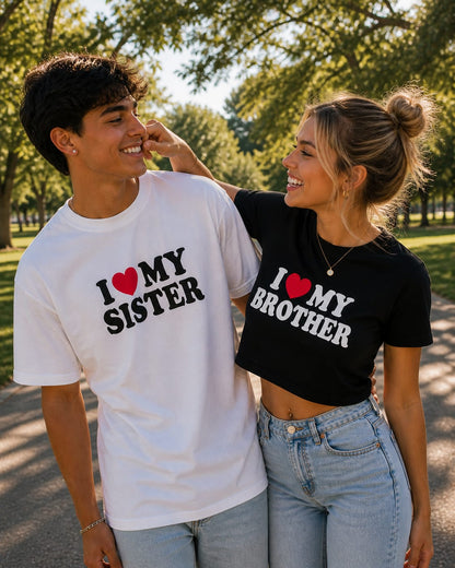 I ♥️ MY BROTHER Crop-Top schwarz