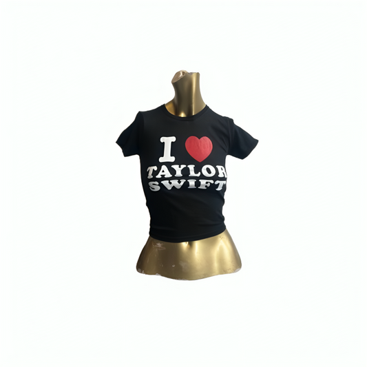 I ♥️ TAYLOR SWIFT Crop-Top schwarz
